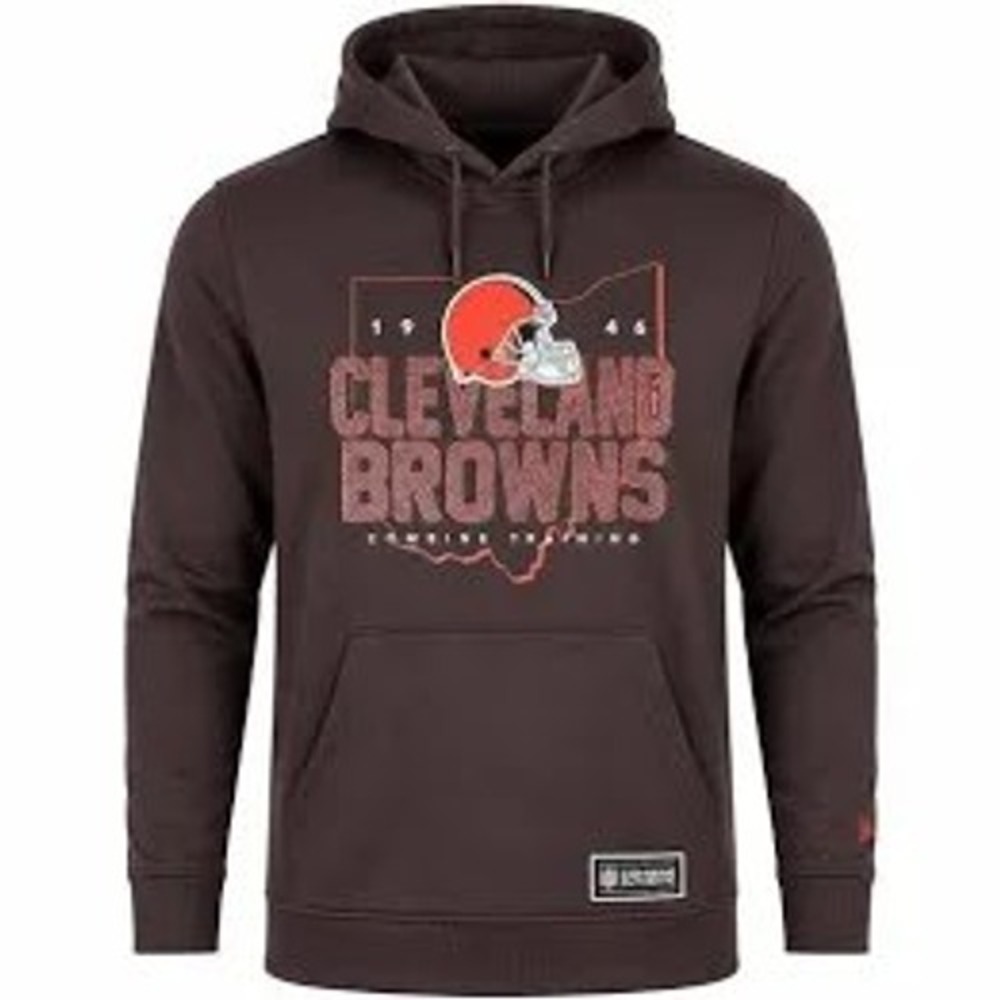 New Era Cleveland Browns Hoodie Combine Football Training NFL Men's Large Brown